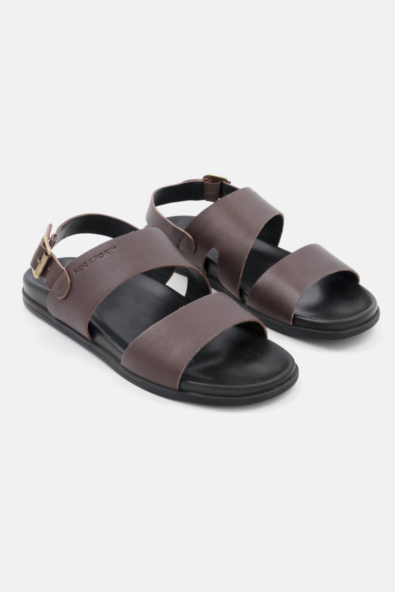 Rockport Men Medium Darron Adjustable Buckle Closure Sandals, Dark Brown - Image 1