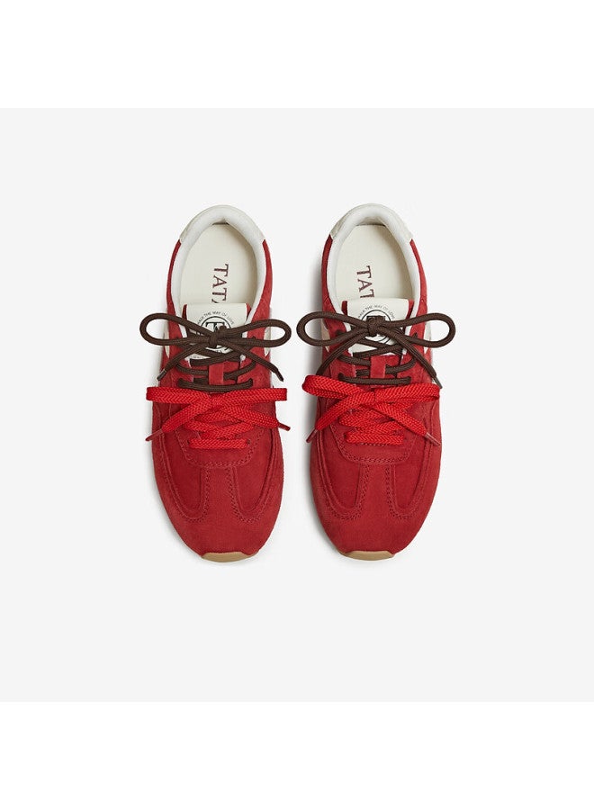 Tata Autumn New Thick-soled Breathable Women's Sneakers Red/white Am6 37 - Image 3