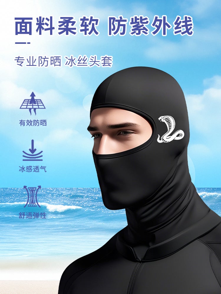 Summer Outdoor Cycling Sun Protection Hood Ice Silk Breathable Mask Spider-Man Heat Transfer Face Small Thin Pullover Hat - Image 4