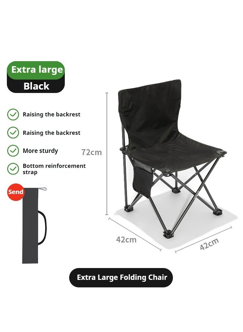 Generic camping chairs (black), portable folding camping chairs, outdoor folding chairs, folding fishing stools with backrest, adult camping chairs, chairs - Image 5