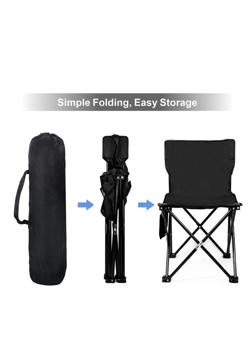 Generic camping chairs (black), portable folding camping chairs, outdoor folding chairs, folding fishing stools with backrest, adult camping chairs, chairs - Image 1