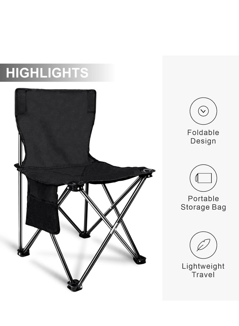 Generic camping chairs (black), portable folding camping chairs, outdoor folding chairs, folding fishing stools with backrest, adult camping chairs, chairs - Image 4