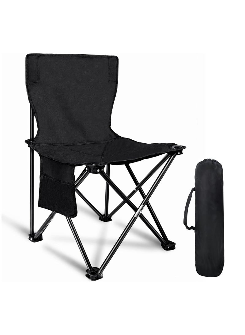 Generic camping chairs (black), portable folding camping chairs, outdoor folding chairs, folding fishing stools with backrest, adult camping chairs, chairs - Image 2