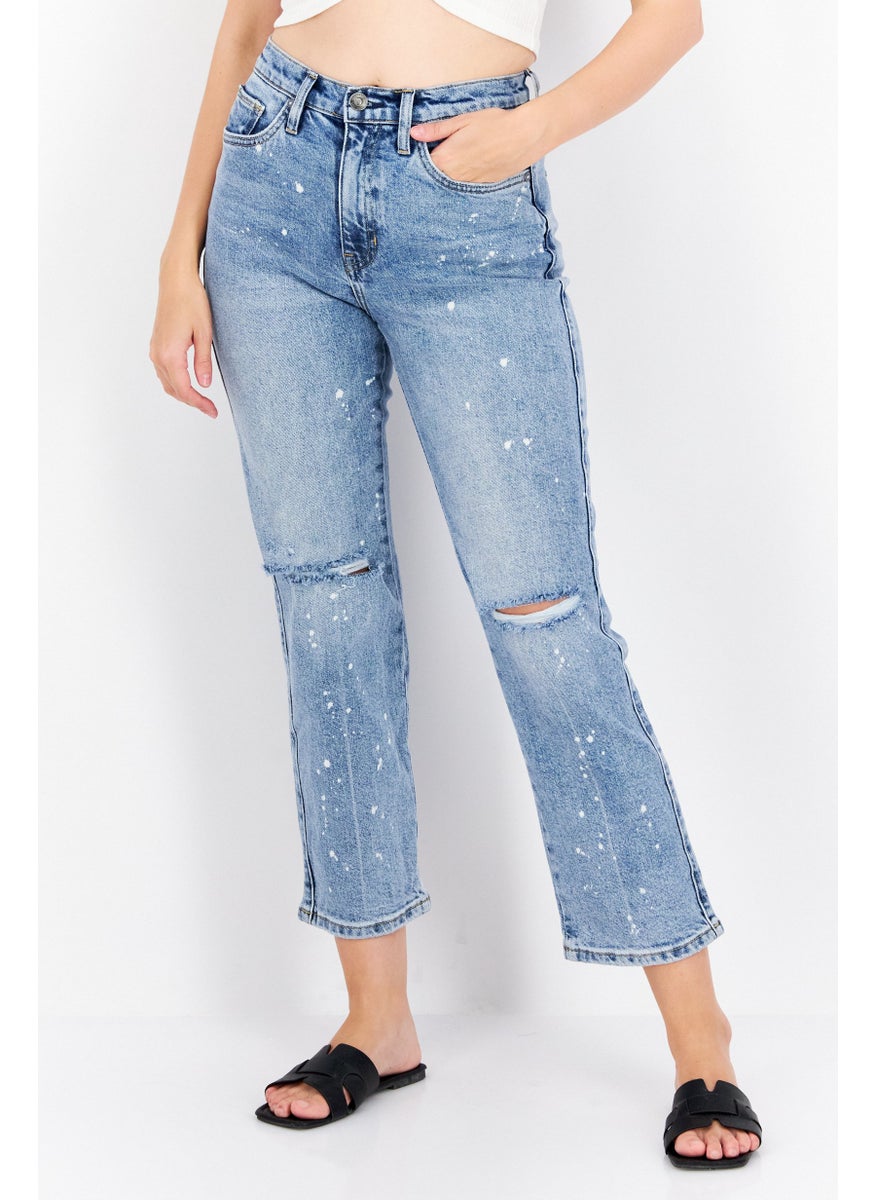 Earnest Sewn Women Regular Fit Washed Stretchable Denim, Blue  - Image 1