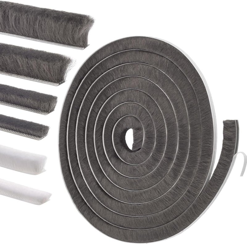YOCCEK Self-Adhesive Weather Stripping Seal for Doors & Windows – Soundproof Insulation Gap Filler for Sliding, Exterior, Front, and Jamb Frames – 0.9" x 0.35" x 16.5 ft, Gray - Image 1