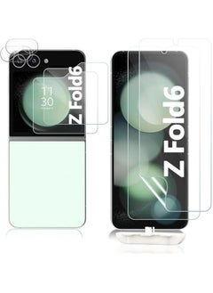 [2+2+2 Pack] Screen Protector for Galaxy Z Flip 6 5G Flexible TPU Screen Protector, 9H Hardness HD Tempered Glass External Screen Protector + Camera Protection Scratch-resistant