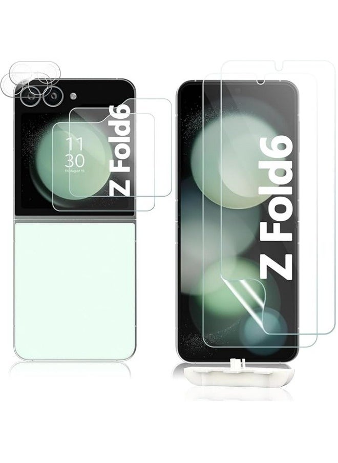 Generic - [2+2+2 Pack] Screen Protector for Galaxy Z Flip 6 5G Flexible TPU Screen Protector, 9H Hardness HD Tempered Glass External Screen Protector + Camera Protection Scratch-resistant - Image 1