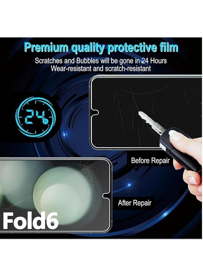 Generic - [2+2+2 Pack] Screen Protector for Galaxy Z Flip 6 5G Flexible TPU Screen Protector, 9H Hardness HD Tempered Glass External Screen Protector + Camera Protection Scratch-resistant - Image 1