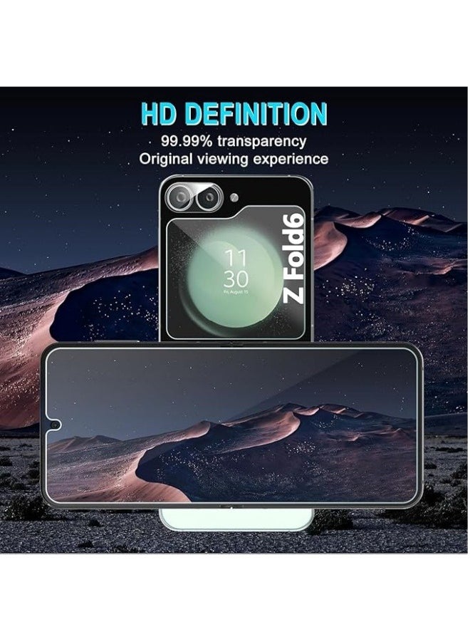 Generic - [2+2+2 Pack] Screen Protector for Galaxy Z Flip 6 5G Flexible TPU Screen Protector, 9H Hardness HD Tempered Glass External Screen Protector + Camera Protection Scratch-resistant - Image 1