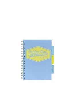 Pukka Pad Pukka Pad A5 Size Single Line Ruled Subject Book 4 Subject Book for College Perforated Pages Repositionable Dividers with Storage Pockets Blue Cover Pastel Range  - Image 1