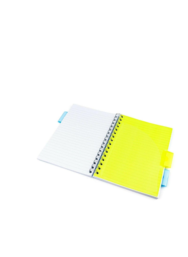 Pukka Pad Pukka Pad A5 Size Single Line Ruled Subject Book 4 Subject Book for College Perforated Pages Repositionable Dividers with Storage Pockets Blue Cover Pastel Range - Image 3