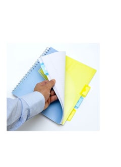 Pukka Pad Pukka Pad A5 Size Single Line Ruled Subject Book 4 Subject Book for College Perforated Pages Repositionable Dividers with Storage Pockets Blue Cover Pastel Range  - Image 5
