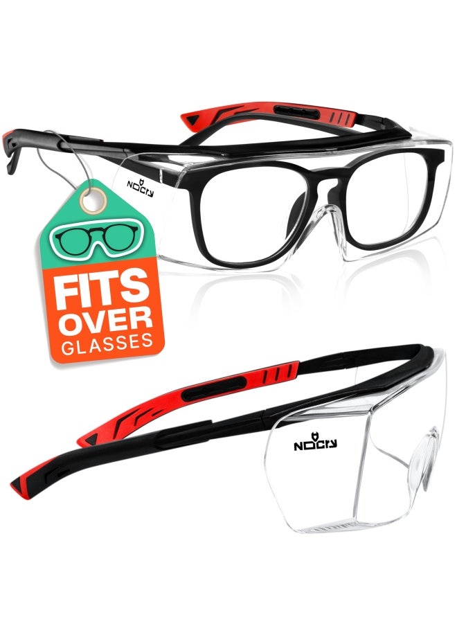 NoCry - Safety Glasses That Fit Over Your Prescription Eyewear. Clear Anti-Scratch Wraparound Lenses UV400 Protection ANSI Z87  OSHA Certified. Use in the Lab Travelling - Image 1