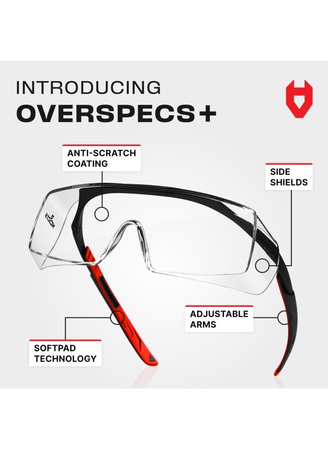 NoCry - Safety Glasses That Fit Over Your Prescription Eyewear. Clear Anti-Scratch Wraparound Lenses UV400 Protection ANSI Z87  OSHA Certified. Use in the Lab Travelling - Image 1