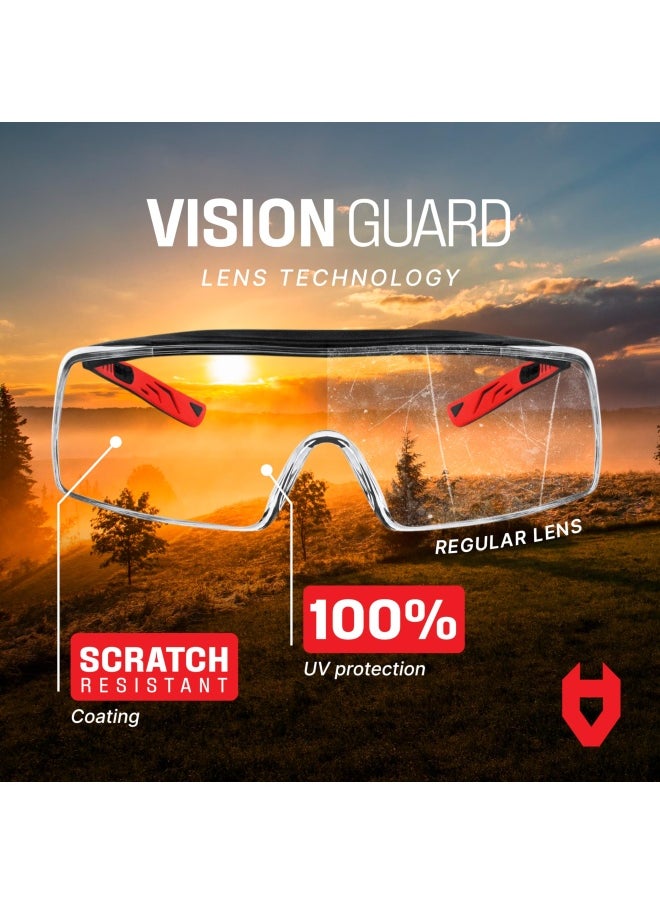 NoCry - Safety Glasses That Fit Over Your Prescription Eyewear. Clear Anti-Scratch Wraparound Lenses UV400 Protection ANSI Z87  OSHA Certified. Use in the Lab Travelling - Image 1