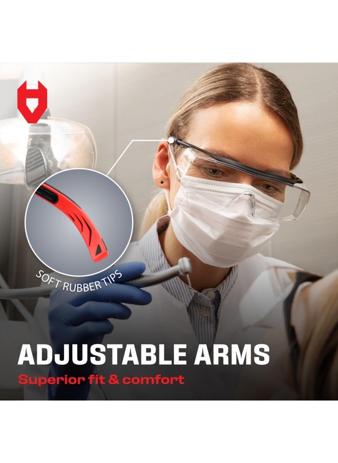 NoCry - Safety Glasses That Fit Over Your Prescription Eyewear. Clear Anti-Scratch Wraparound Lenses UV400 Protection ANSI Z87  OSHA Certified. Use in the Lab Travelling - Image 1