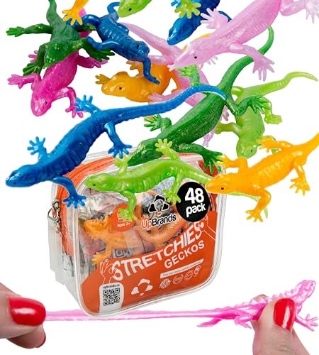 UpBrands Rubber Lizards Toys Bulk Set Preschool Valentine Gifts Kit for Birthday Party Favors for Kids Goodie Bags Pinata Filler Students Classroom Valentines Day Gifts for Kids 48 Pack - Image 1