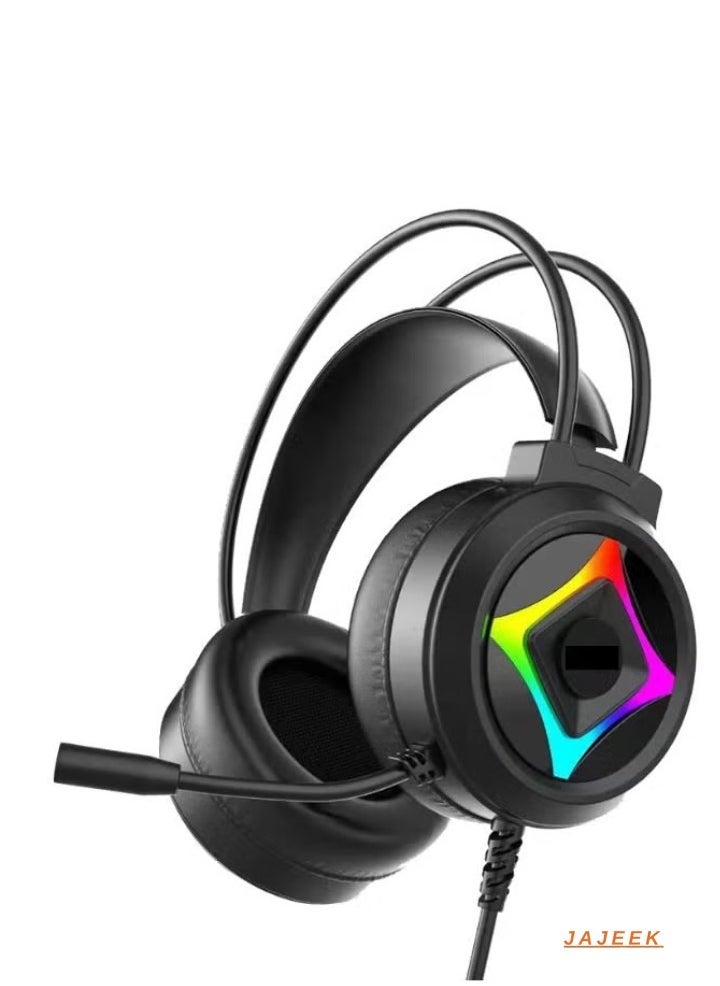 JAJEEK G101 Gaming Headset with LED Backlight, 50mm Horn Drivers, PU Leather Ear Pads, Dual 3.5mm Audio Jacks, USB Connection, and Built-in Microphone for Immersive Sound Experience – Perfect for PC, PS4, Xbox, and More - Image 1