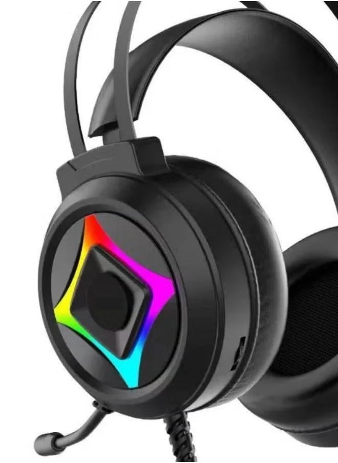 JAJEEK G101 Gaming Headset with LED Backlight, 50mm Horn Drivers, PU Leather Ear Pads, Dual 3.5mm Audio Jacks, USB Connection, and Built-in Microphone for Immersive Sound Experience – Perfect for PC, PS4, Xbox, and More - Image 3