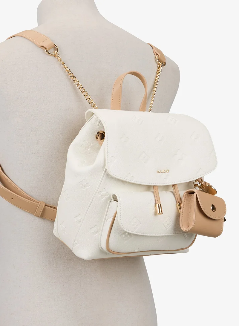 Aldo WHITE Miniella Debossed Backback With Coin Purse for Women | Best Price UAE