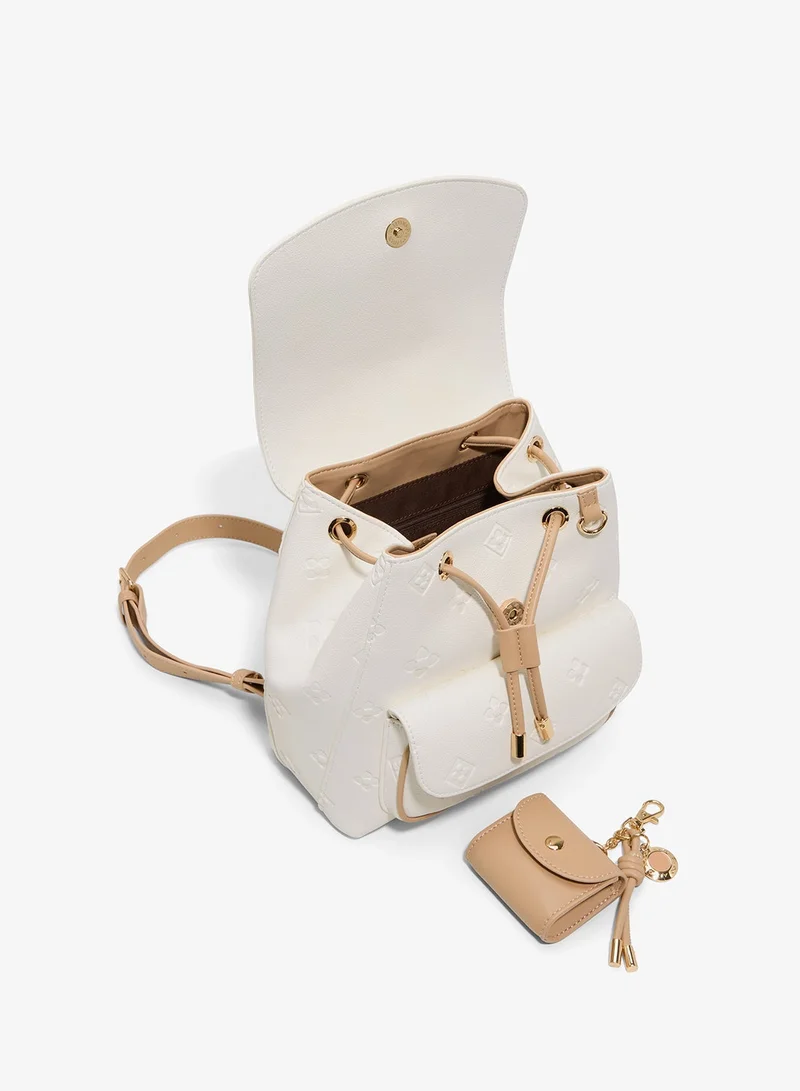 Aldo WHITE Miniella Debossed Backback With Coin Purse for Women | Best Price UAE