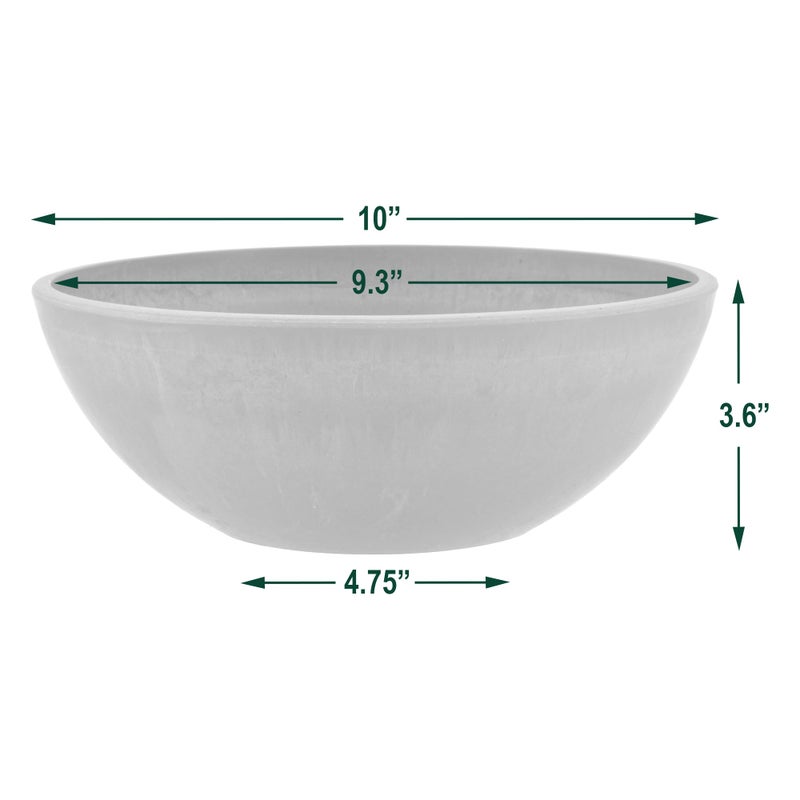 PSW Pot Collection M25C 10-inch Plastic/Stone/Wood Composite Low Bowl Planter â€“ No Drainage Hole (Drillable), Shallow Indoor/Outer Pot for Succulents, Bonsai, Fairy Gardens, Herbs, Chocolate - Image 4