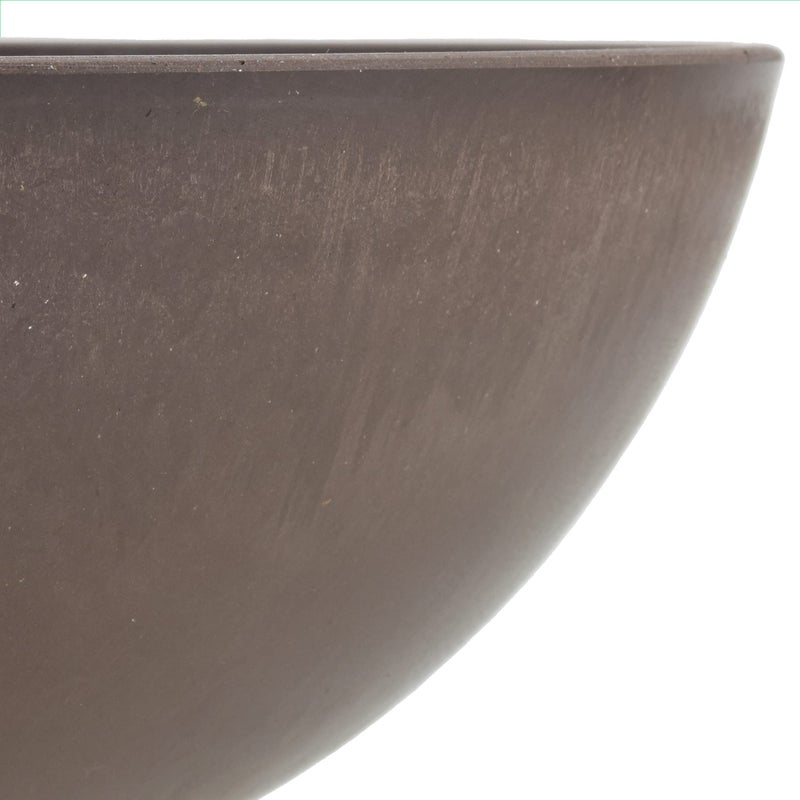 PSW Pot Collection M25C 10-inch Plastic/Stone/Wood Composite Low Bowl Planter â€“ No Drainage Hole (Drillable), Shallow Indoor/Outer Pot for Succulents, Bonsai, Fairy Gardens, Herbs, Chocolate - Image 3