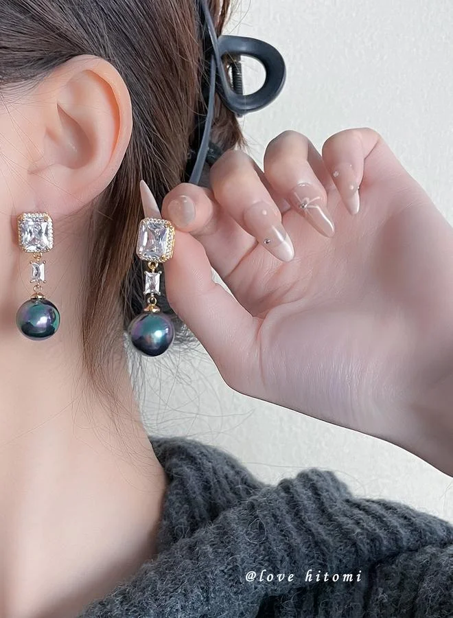 Faux Pearl Dangle Earrings
