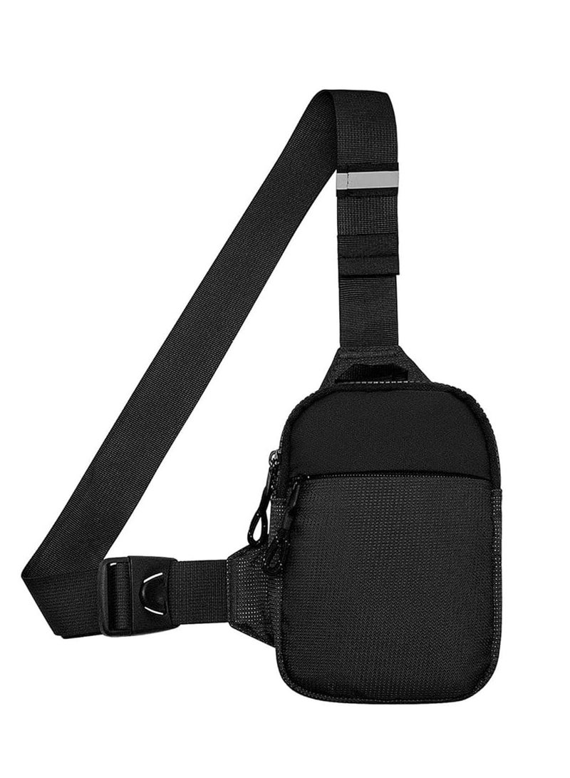 Cuken Small Crossbody Bag, Waterproof Shoulder Bag, Compact Sling Bag, Adjustable Shoulder Strap, For Travel, Sports & Camping, Black, For Men & Women - Image 1