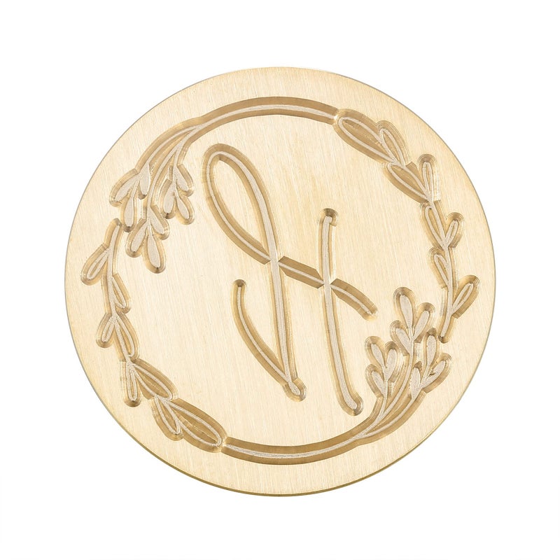 Yoption Handwritten Letter H Wax Seal Stamp, Vintage Initial Alphabet with Olive Branch Sealing Wax Stamp - Image 3