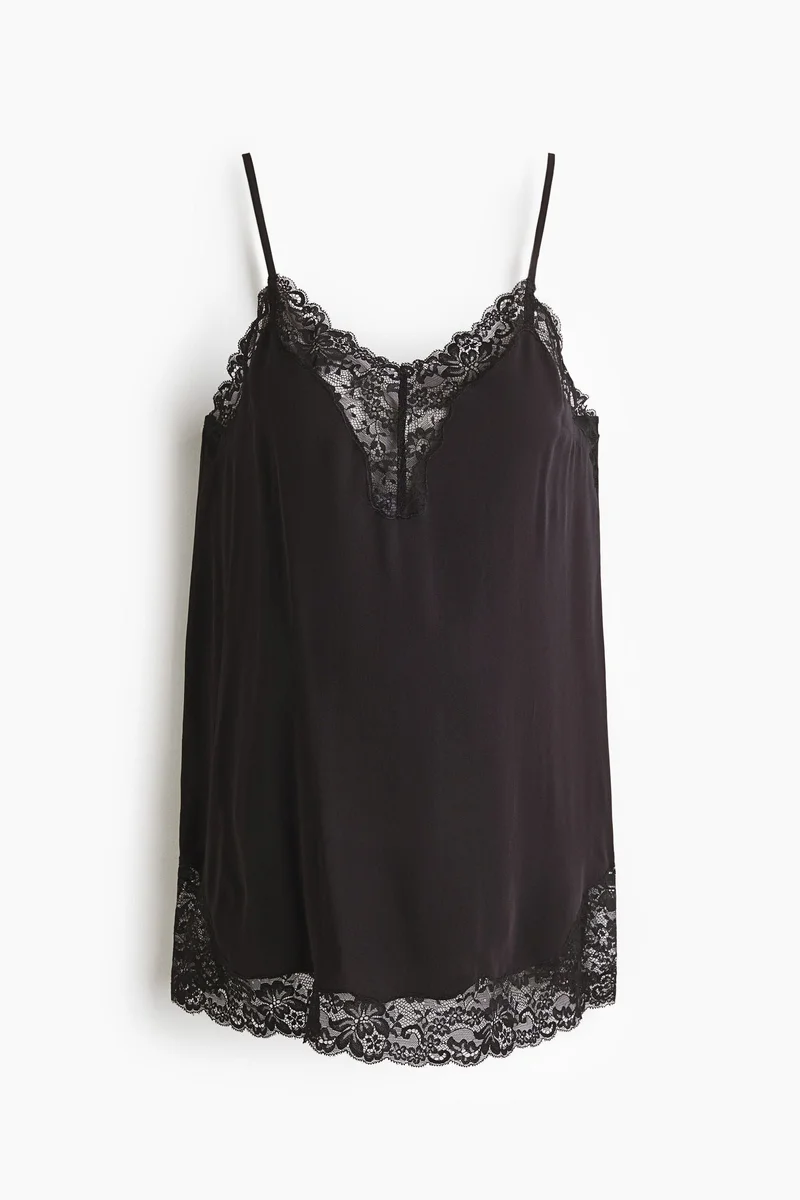 H&M  MAMA Lace-trimmed strappy top for Women | Best Price UAE