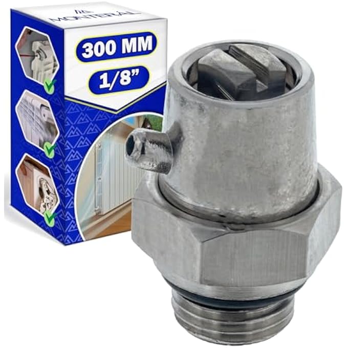 RADIATOR BLEEDER VALVE WITH SIZE  1/8" MADE OF NICKEL PLATED BRASS - 10 YEAR WARRANTY -