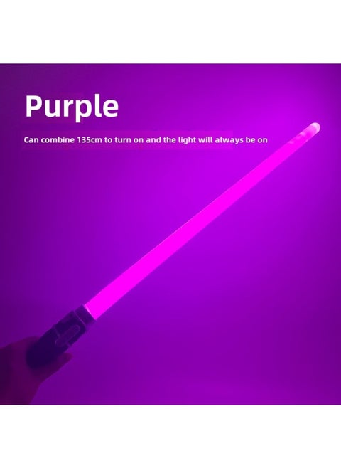 Laser Sword Retractable Lightsaber Two-in-one Seven-color Flash Stick Stall Export Special Logo-Color:18 Lights/Purple (Silent)-no Battery