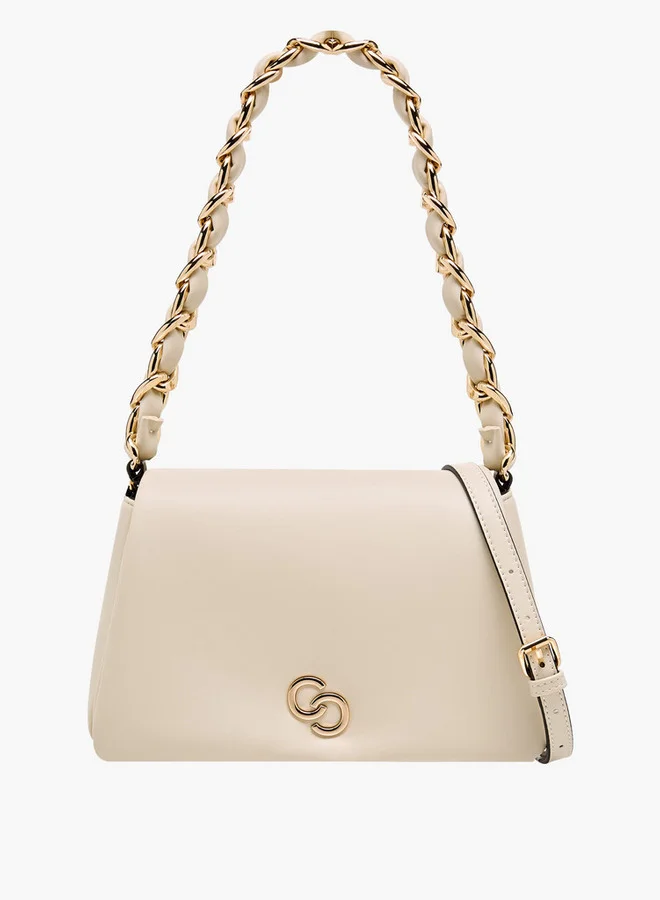 Celeste Textured Shoulder Bag with Chain