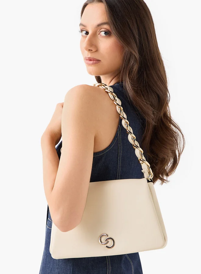 Celeste Textured Shoulder Bag with Chain