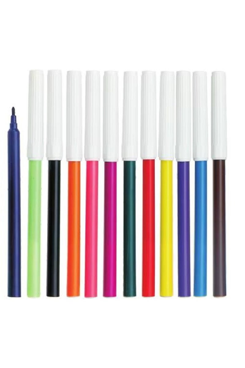 Felt-tip pens, box: 12 multi-colored pens