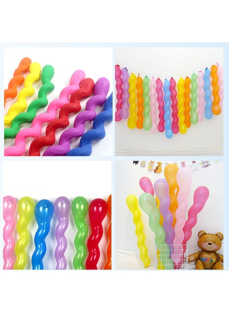 100PCS Colorful Spiral Twisted Balloons, Thick Latex Rainbow Long Balloons 100cm, Multicolor Twisting Party Balloons for Birthday, Wedding, Festival Decorations, Night Club, Bar, KTV, Room & Event Decor - Image 3