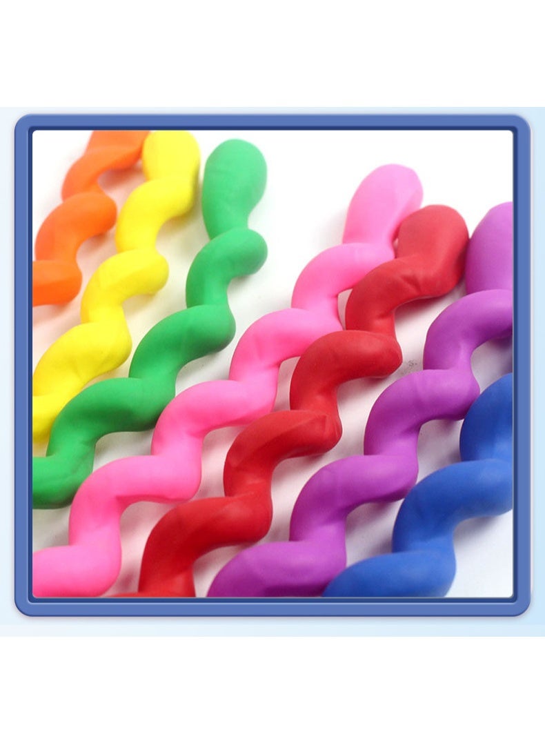 100PCS Colorful Spiral Twisted Balloons, Thick Latex Rainbow Long Balloons 100cm, Multicolor Twisting Party Balloons for Birthday, Wedding, Festival Decorations, Night Club, Bar, KTV, Room & Event Decor - Image 4