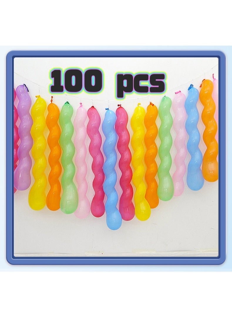 100PCS Colorful Spiral Twisted Balloons, Thick Latex Rainbow Long Balloons 100cm, Multicolor Twisting Party Balloons for Birthday, Wedding, Festival Decorations, Night Club, Bar, KTV, Room & Event Decor - Image 1