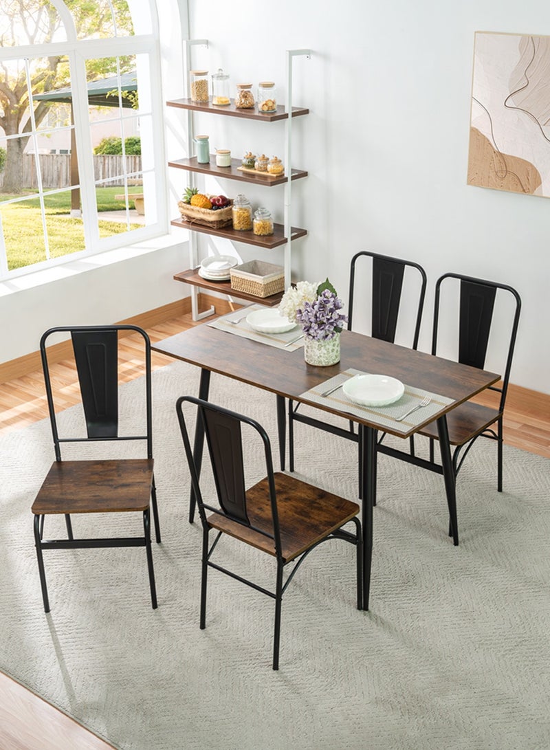 شويوين طقم طاولة طعام مكون من 5 قطع، طاولة طعام مع 4 كراسي، أثاث مطبخ عصري، مناسب للمنزل والمطعم والشقق - Image 1