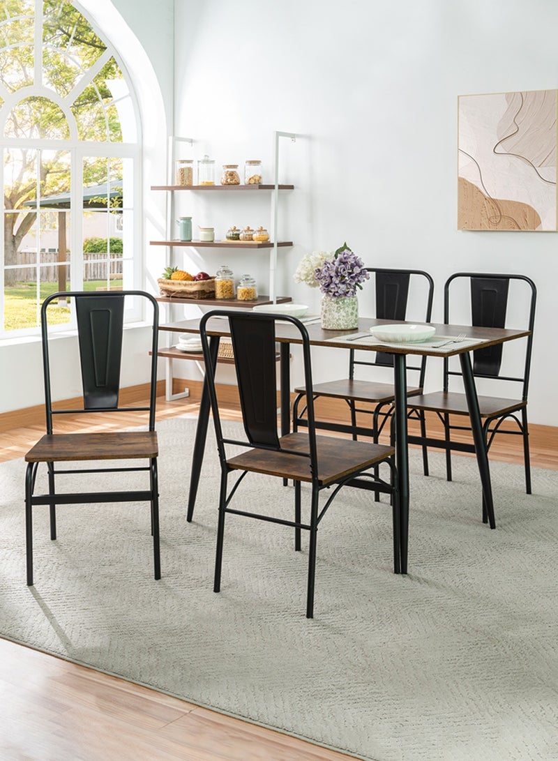 شويوين طقم طاولة طعام مكون من 5 قطع، طاولة طعام مع 4 كراسي، أثاث مطبخ عصري، مناسب للمنزل والمطعم والشقق - Image 2