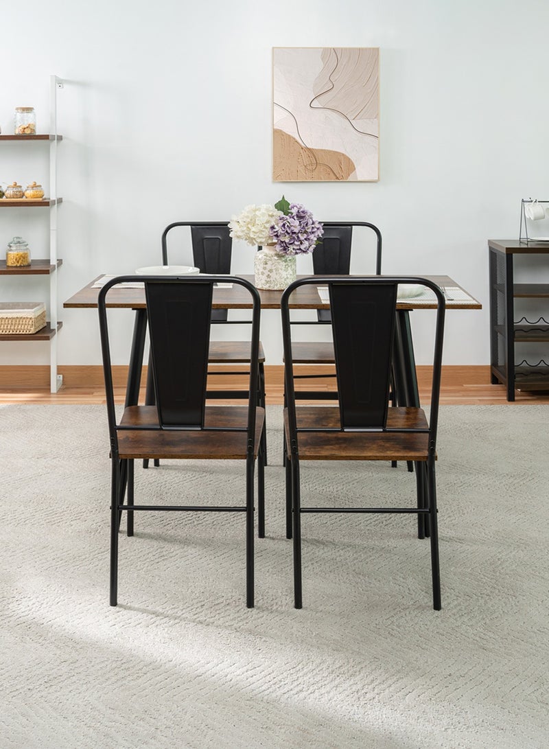 شويوين طقم طاولة طعام مكون من 5 قطع، طاولة طعام مع 4 كراسي، أثاث مطبخ عصري، مناسب للمنزل والمطعم والشقق - Image 3