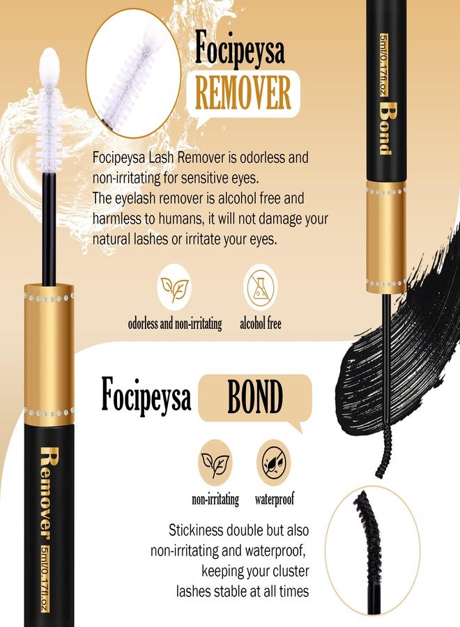 Focipeysa Eyelash Extension Kit, 200pcs 80D Mink Fur False Eyelashes, 10-18mm DIY Lash Clusters, Matte Black, Vegan, Cruelty Free, Includes Lash Bond & Remover, Tweezers - Image 4