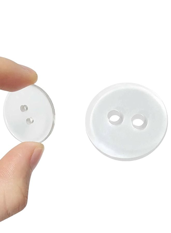 Hemline 15 Pieces Mender Spare Sewing Two Hole Buttons White Color 10 Piece Small 5 Pieces Big Button  - Image 2