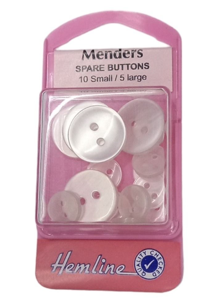 15 Pieces Mender Spare Sewing Two Hole Buttons White Color 10 Piece Small 5 Pieces Big Button - pzsku/Z66A3B88C03655768173DZ/45/_/1682756868/900b0fce-400a-4c87-a4c7-72c2f9a0839e