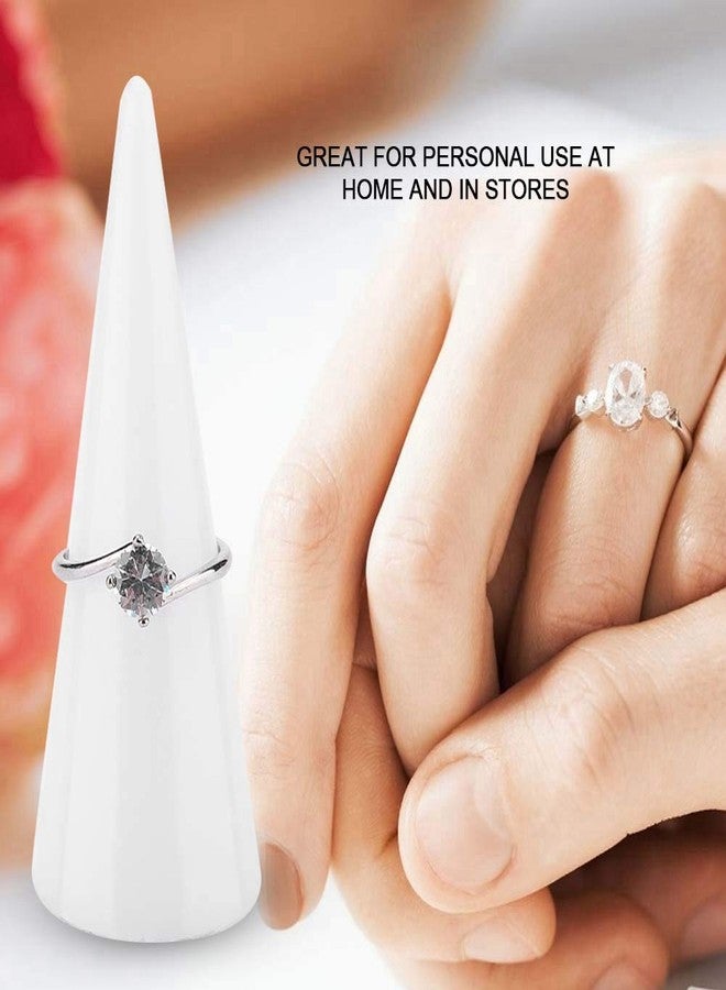 TMISHION Ring Finger Display, Support for Ring 5pcs Single Finger Ring Showcase Stand Display Stand Jewelry Rings Organizer(White) - Image 4