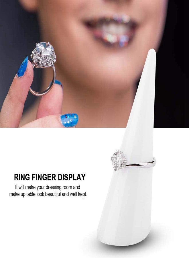 TMISHION Ring Finger Display, Support for Ring 5pcs Single Finger Ring Showcase Stand Display Stand Jewelry Rings Organizer(White) - Image 2