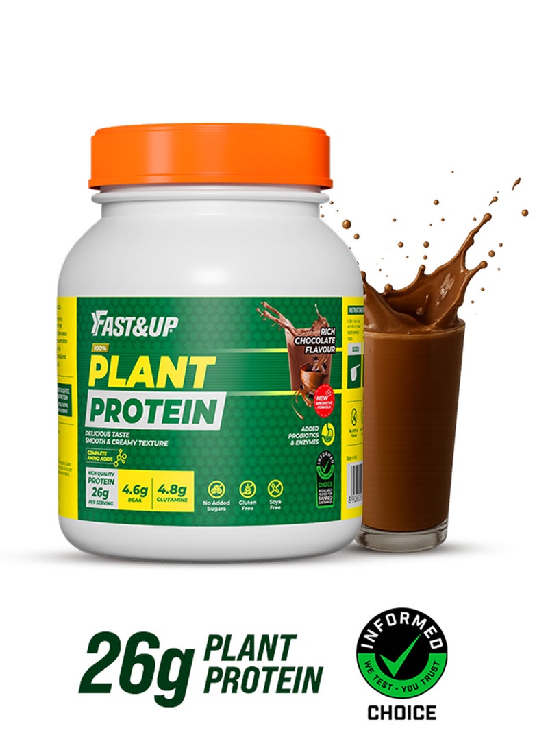 FAST&UP Plant Protein - Vegan 26g Protein - 25 Servings, Rich Chocolate Flavour - Image 1