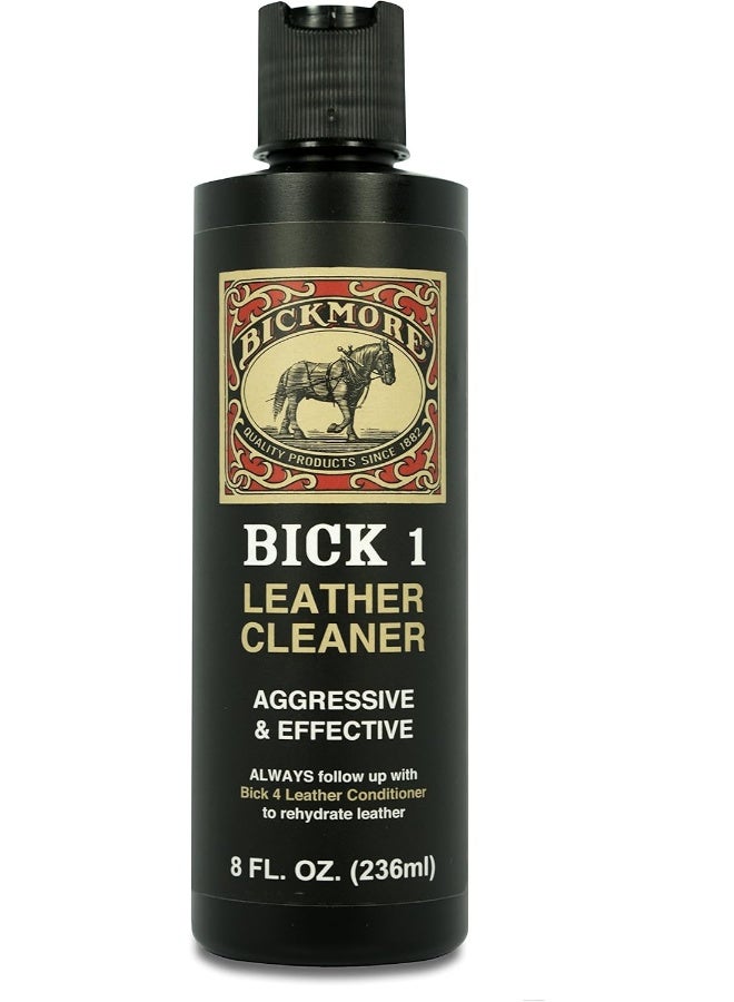 Bickmore Bick 1 Leather Cleaner 8 oz - Clean Dirt, Oil, Sweat, Salt, and Water Stains from All Colored, White, and Black Leather - Image 1