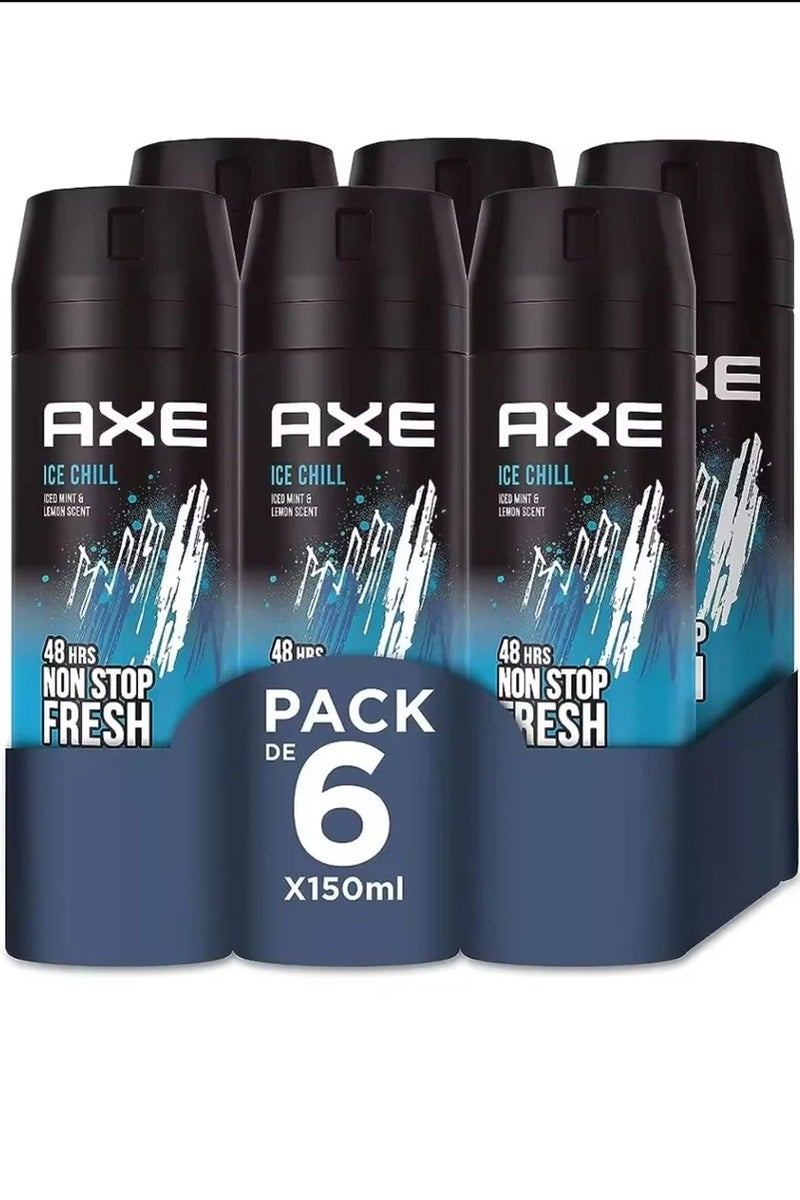 Axe Men Body Spray Deodorant Ice Chill 6 x 150ml - Image 2